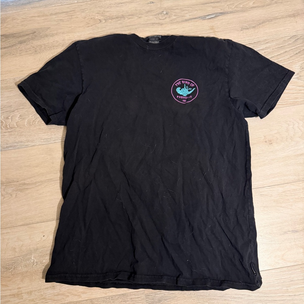 Billabong Black Tee with Purple and Green Graphic